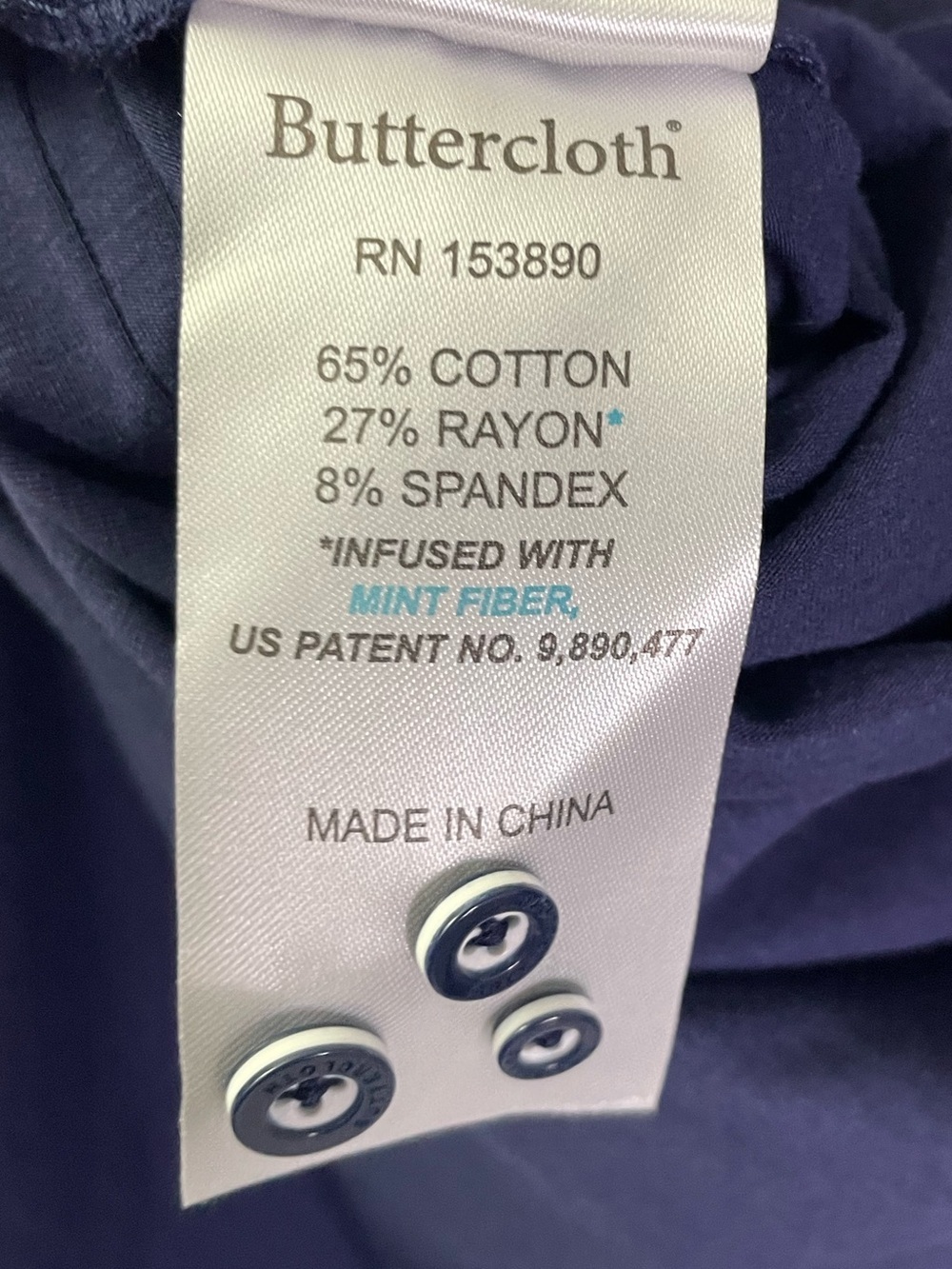 Buttercloth Icy Cotton Shirt Mens Medium Slim Fit Blue Stretch Button Up Medium - Picture 9 of 10